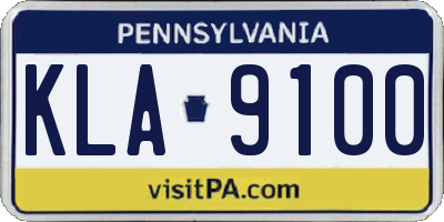PA license plate KLA9100