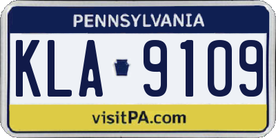 PA license plate KLA9109