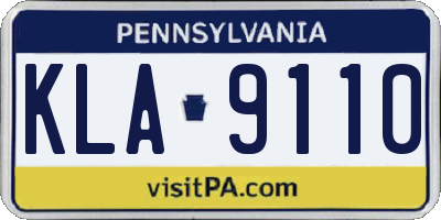 PA license plate KLA9110