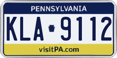 PA license plate KLA9112