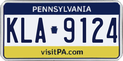 PA license plate KLA9124