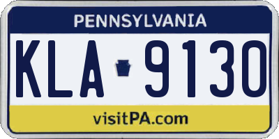 PA license plate KLA9130