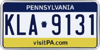 PA license plate KLA9131