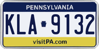 PA license plate KLA9132