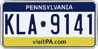 PA license plate KLA9141