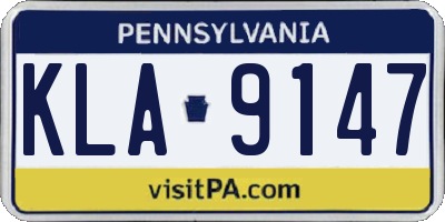 PA license plate KLA9147