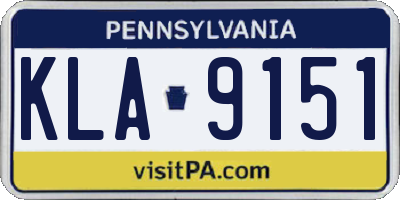 PA license plate KLA9151