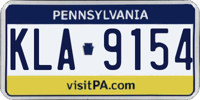 PA license plate KLA9154