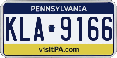 PA license plate KLA9166