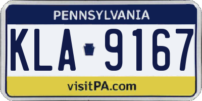 PA license plate KLA9167
