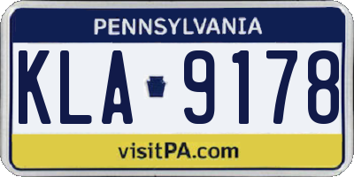 PA license plate KLA9178