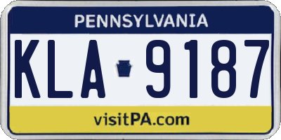 PA license plate KLA9187
