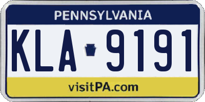 PA license plate KLA9191