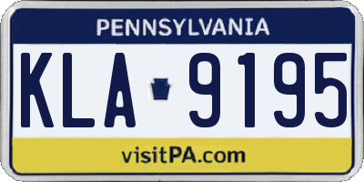PA license plate KLA9195