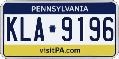 PA license plate KLA9196