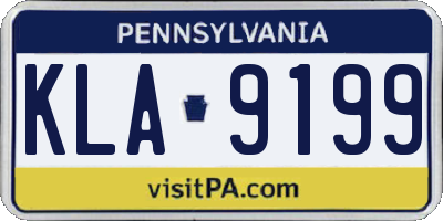 PA license plate KLA9199