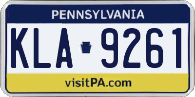 PA license plate KLA9261