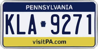 PA license plate KLA9271