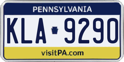 PA license plate KLA9290