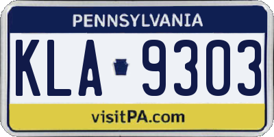 PA license plate KLA9303