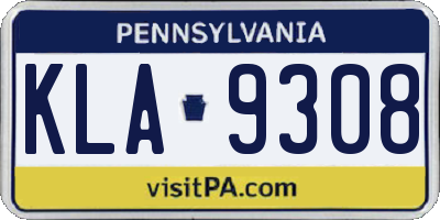 PA license plate KLA9308