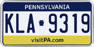 PA license plate KLA9319