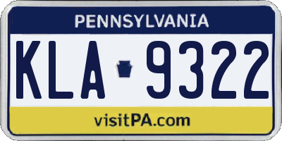 PA license plate KLA9322