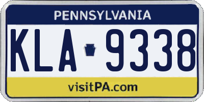 PA license plate KLA9338