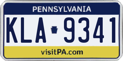 PA license plate KLA9341
