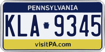 PA license plate KLA9345