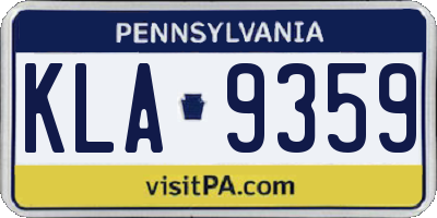 PA license plate KLA9359