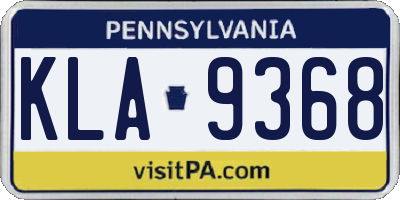 PA license plate KLA9368