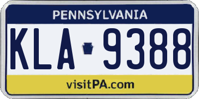 PA license plate KLA9388