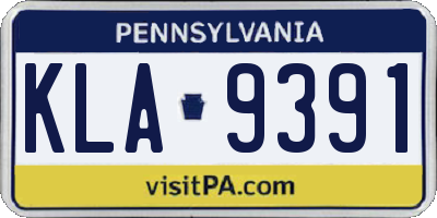 PA license plate KLA9391