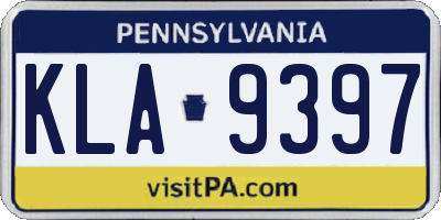 PA license plate KLA9397