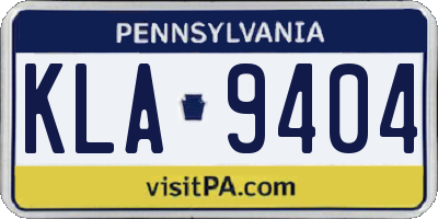 PA license plate KLA9404