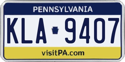 PA license plate KLA9407