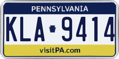 PA license plate KLA9414