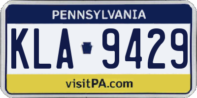PA license plate KLA9429