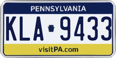 PA license plate KLA9433