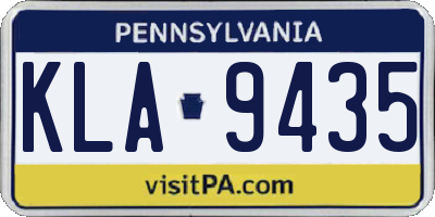 PA license plate KLA9435
