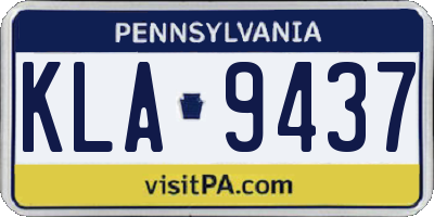 PA license plate KLA9437