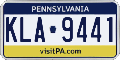 PA license plate KLA9441