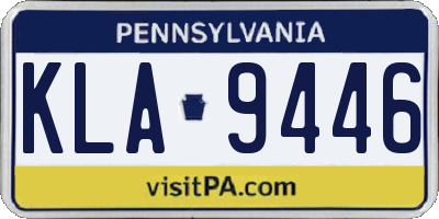 PA license plate KLA9446