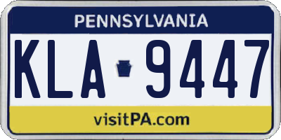 PA license plate KLA9447