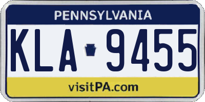 PA license plate KLA9455