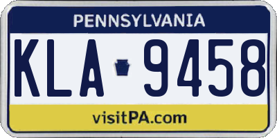 PA license plate KLA9458
