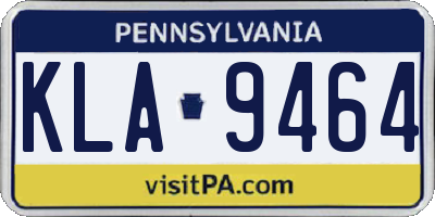 PA license plate KLA9464