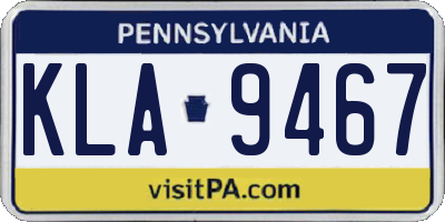 PA license plate KLA9467