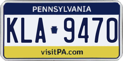 PA license plate KLA9470